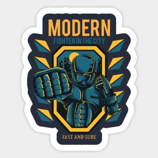 Modern Fighter in the city Sticker